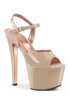 SKY-309TT Platform Sandal | Nude Patent