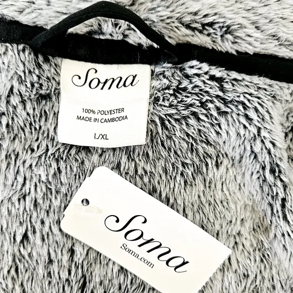 Soma Embraceable Luxe Long Robe in Gray Size L/XL