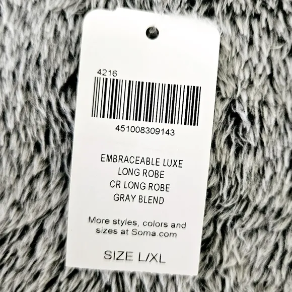 Soma Embraceable Luxe Long Robe in Gray Size L/XL