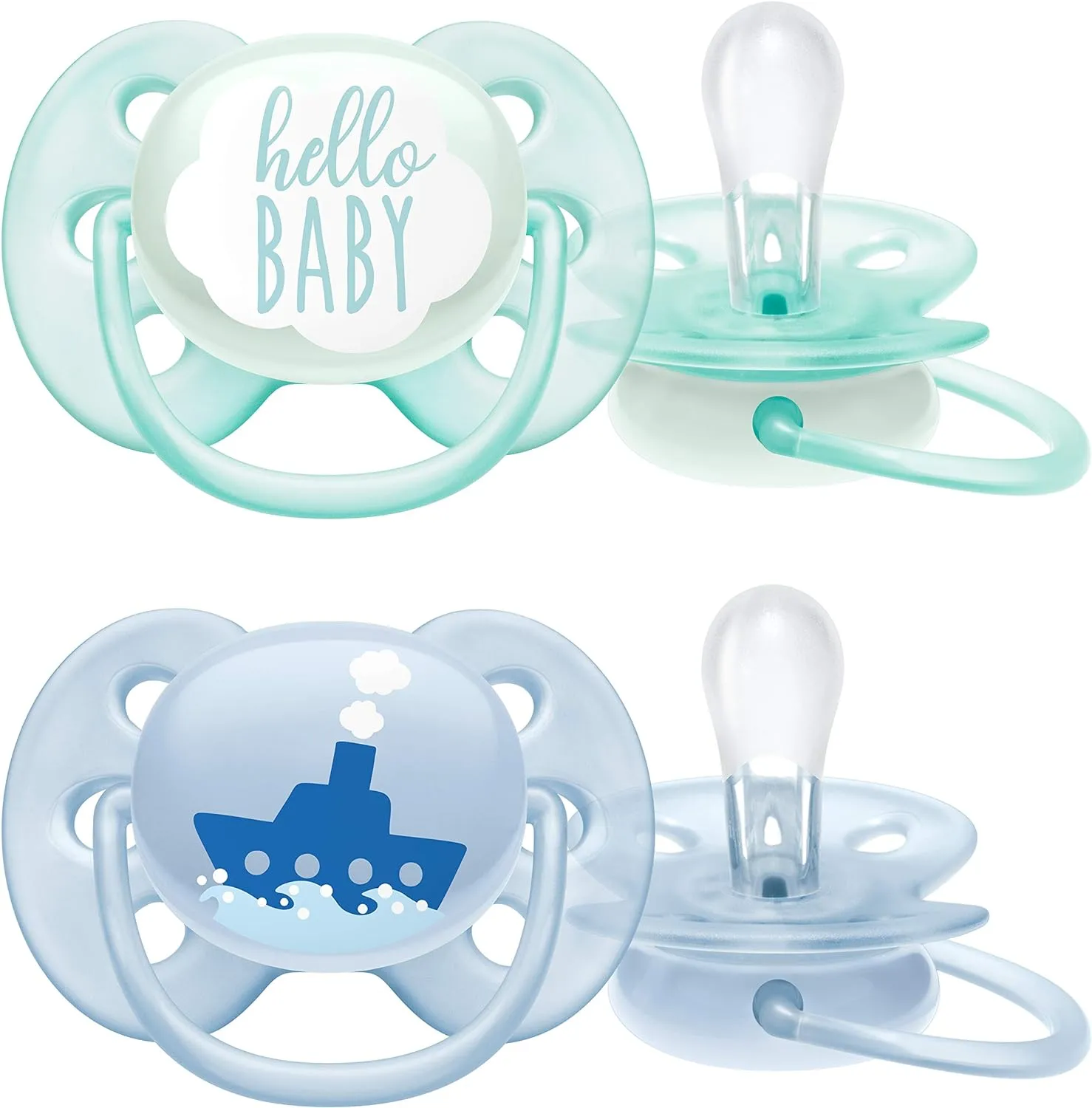 Ultra Soft Pacifier 0-6M, Blue