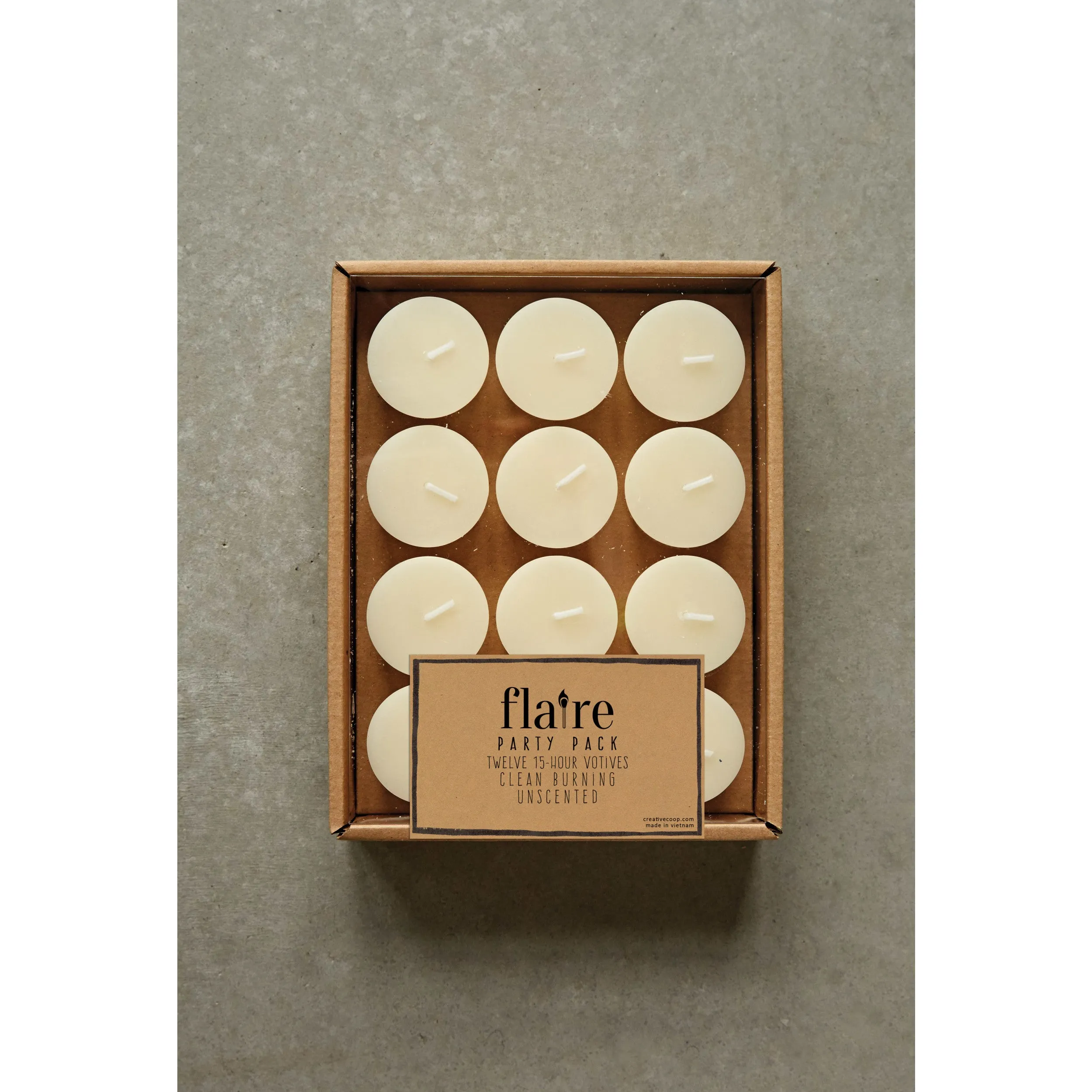 Unscented Votive Candles, Set of 12