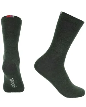 VELOCIO WOOL SOCKS SIGNATURE WARMER DARK OLIVE