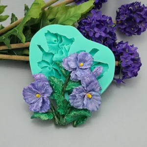 Viola Flower Silicone Mold Cake Decorating Tool for Crafts, Resin,Polymer Clay.