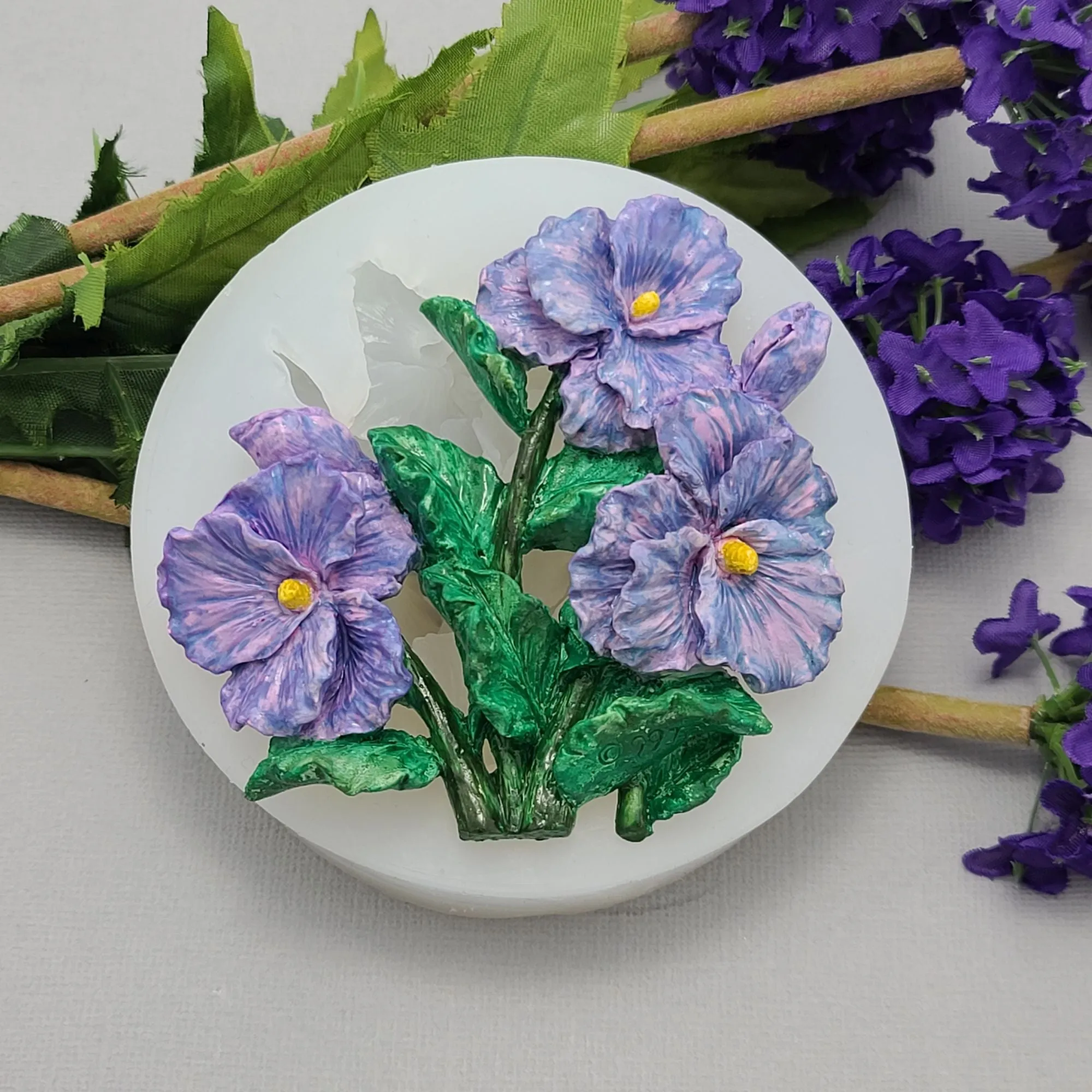 Viola Flower Silicone Mold Cake Decorating Tool for Crafts, Resin,Polymer Clay.