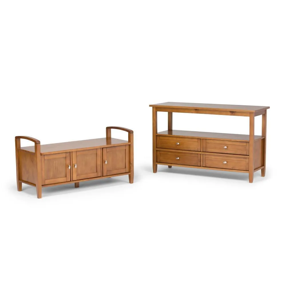 Warm Shaker Entryway Storage Bench