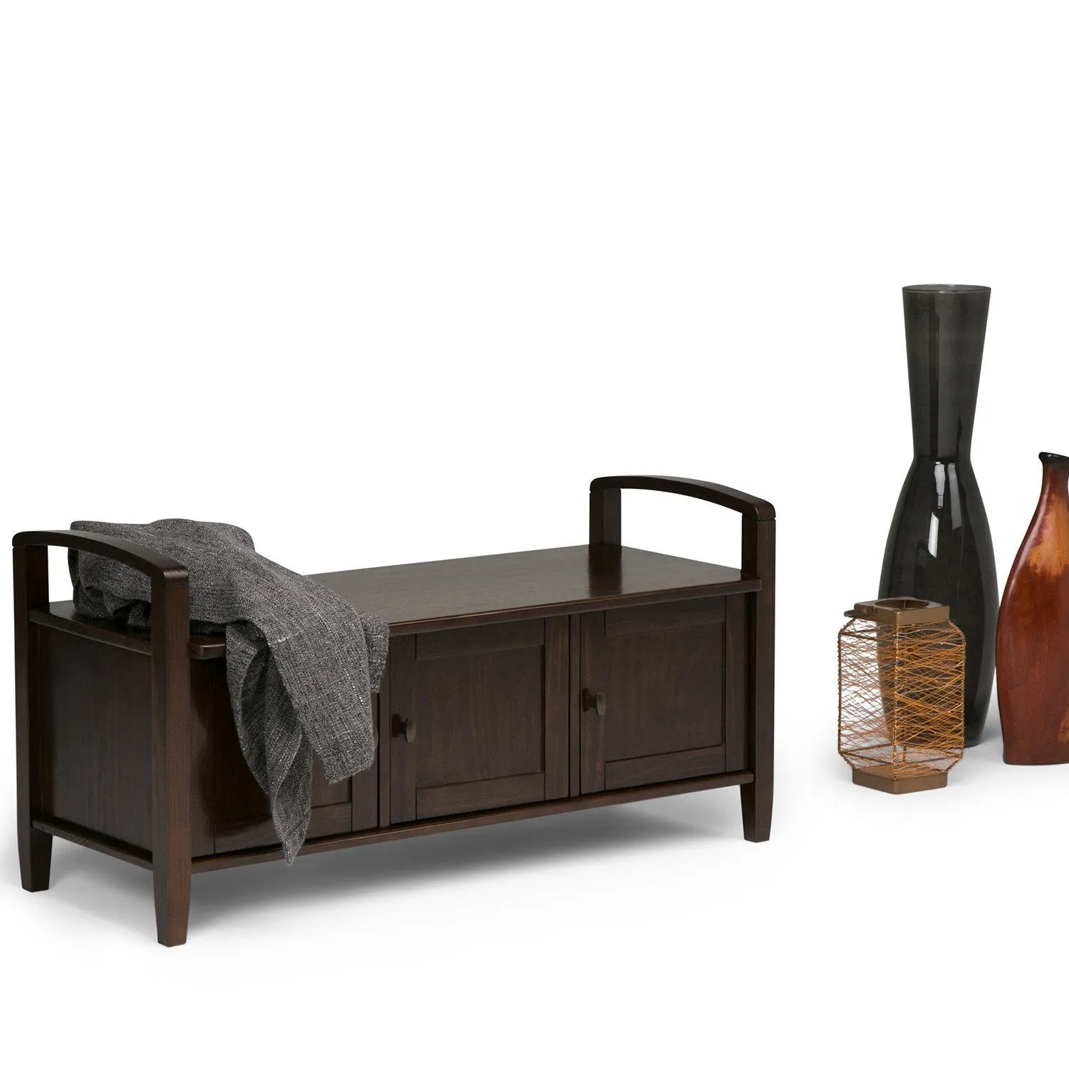 Warm Shaker Entryway Storage Bench