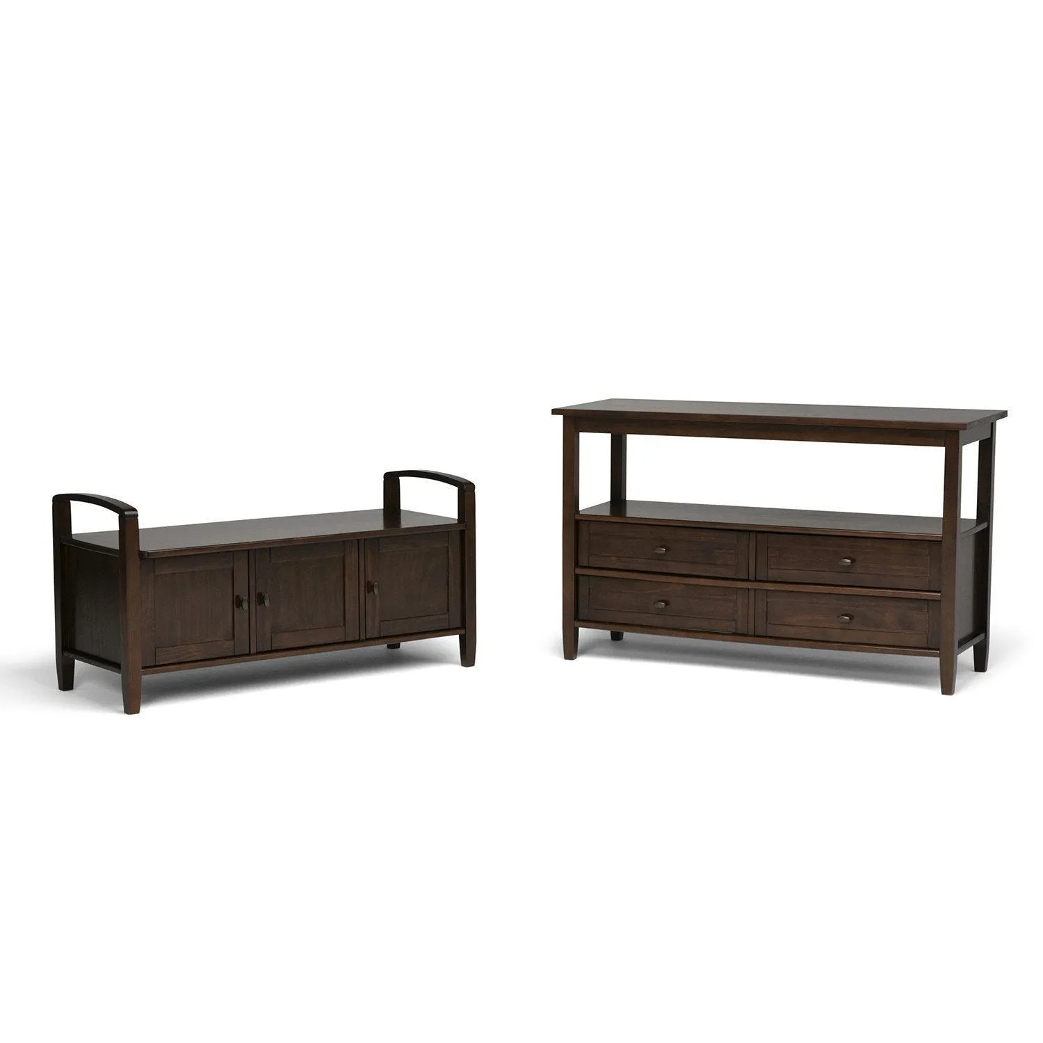 Warm Shaker Entryway Storage Bench