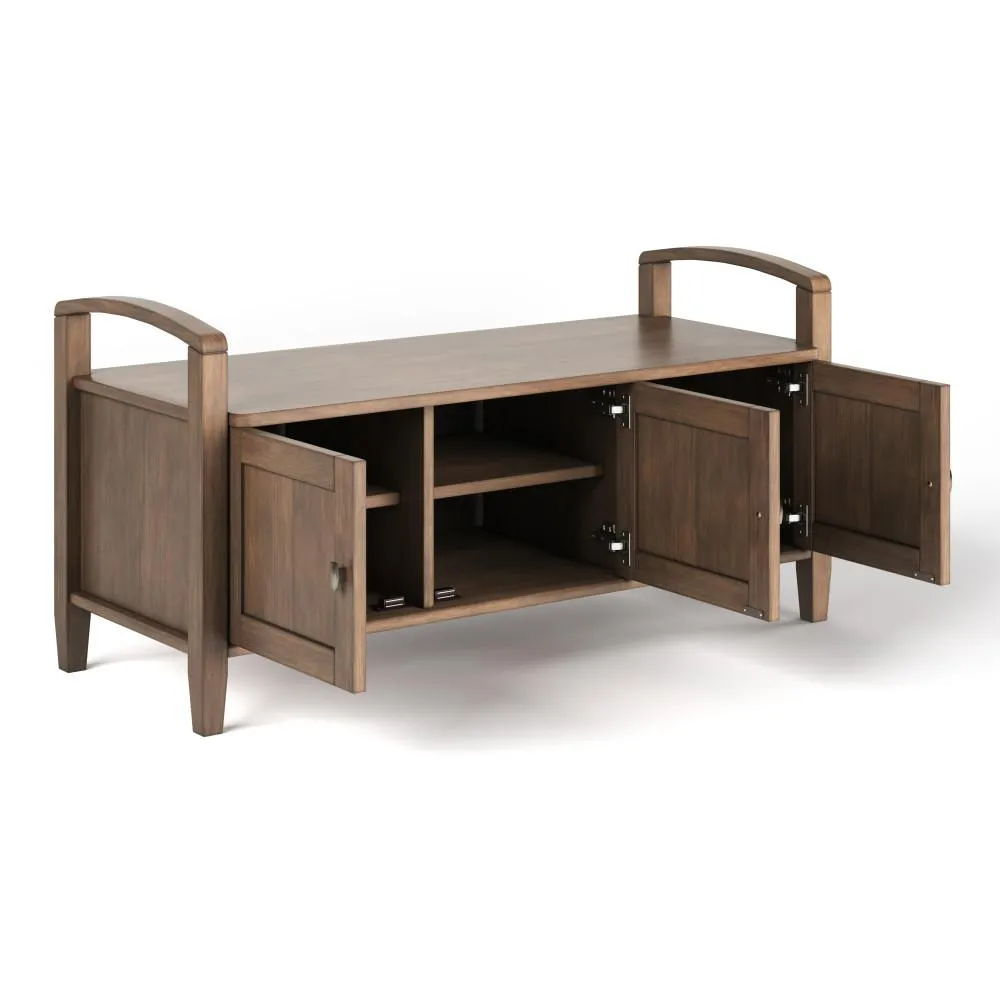 Warm Shaker Entryway Storage Bench