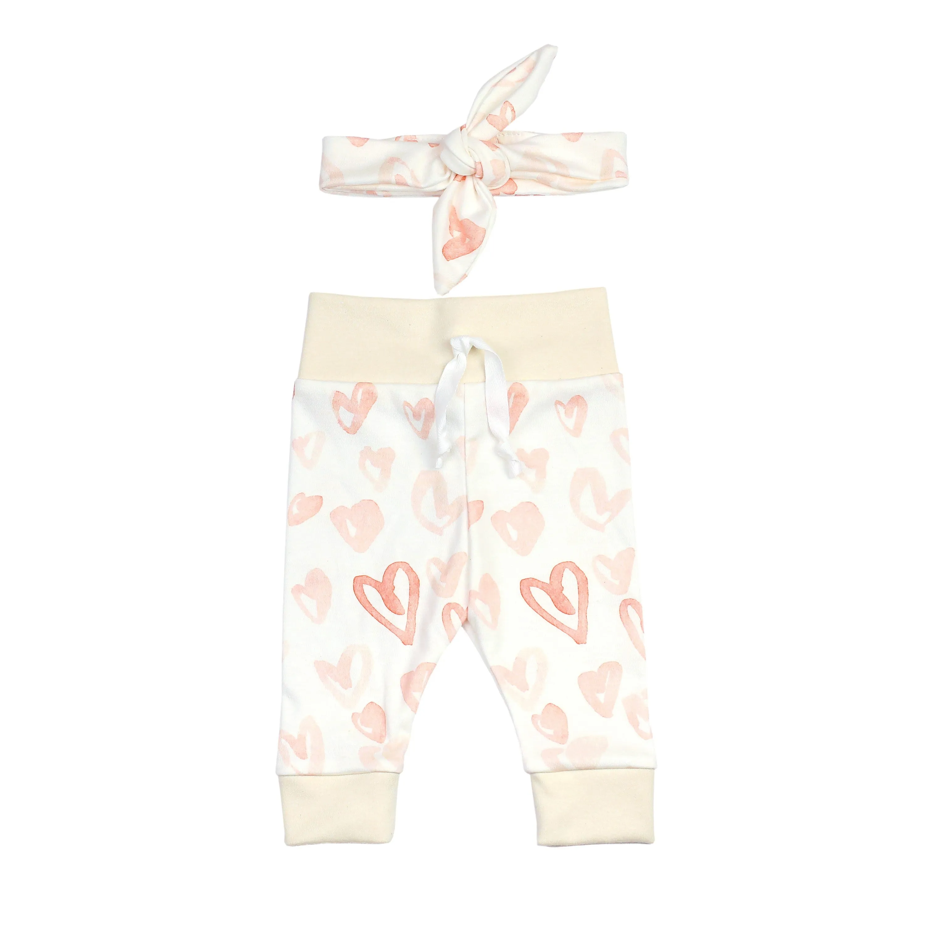 Watercolor Heart | Organic Baby Gift Basket 7pcs | Baby Girl