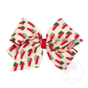Wee Ones King Christmas Novelty Overlay Bow - Red Truck