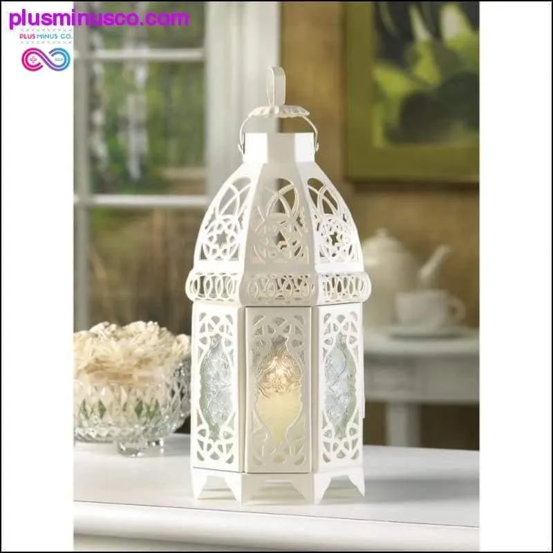 White Lattice Lantern ll PlusMinusco.com