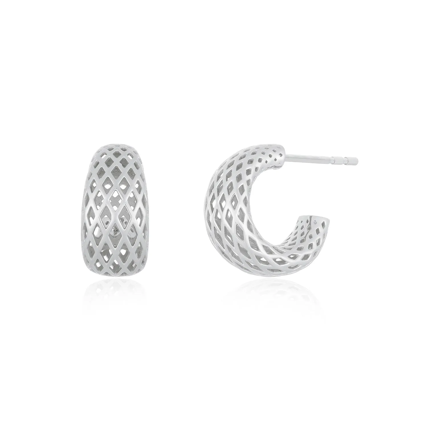 Woven Gold Jumbo Dome Huggie Earrings