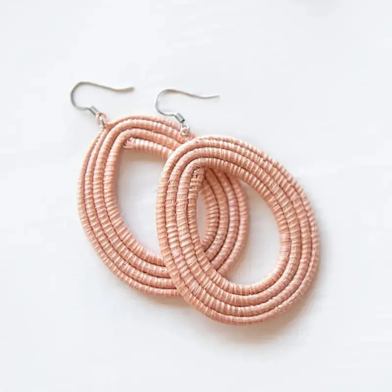 Woven Teardrop Earrings {blush}